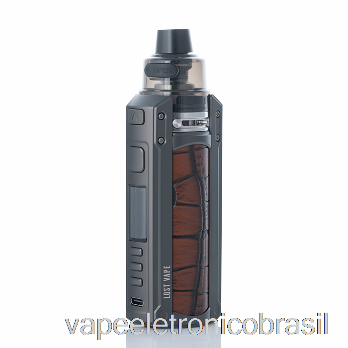 Vape Eletrônico Perdido Vape Ursa Quest 100w Pod Mod Kit Gunmetal / Couro De Crocodilo